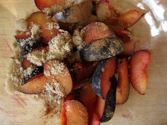 Spiced plums and sugar
