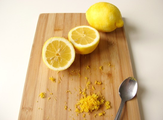 Zested lemons 